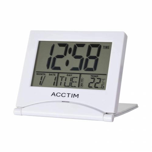Acctim Mini LCD Flip Alarm Clock White 13782