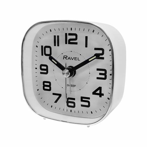 Ravel Petite Bedside Quartz Alarm Clock White RC038.4