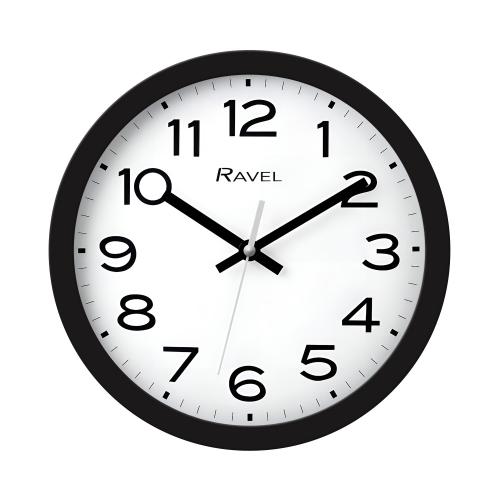 Ravel 25cm Black Wall Clock RWC25.3