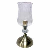 Hurricane Glass and Brass Touch Lamp