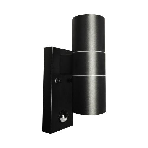 Up and Down Outdoor Wall Light Black PIR