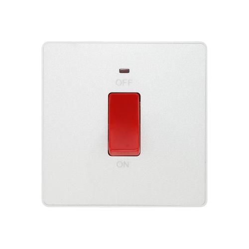 Evolve 45A Double Pole Switch with LED Indicator Pearl White