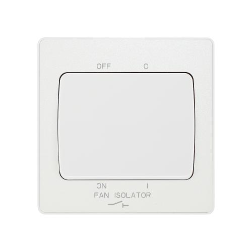 Evolve 1 Gang 3 Pole Fan Isolator Switch Pearl White
